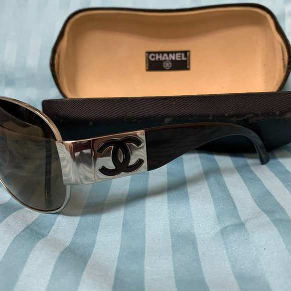 CHANEL Accessories Chanel 428 Cc Logo Brown Silver Aviator